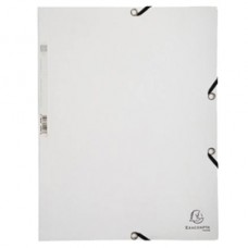 Cartella 3 lembi - con elastici - A4 - cartoncino lustré - 400g/mq - bianco - Exacompta