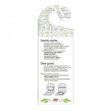 Appendiporta hotel "cambio asciugamani" - cartoncino plastificato - Leone - conf. 20 pezzi