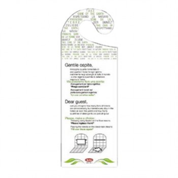 Appendiporta hotel "cambio asciugamani" - cartoncino plastificato - Leone - conf. 20 pezzi Appendiporta hotel "cambio asciugamani" - cartoncino plastificato - Leone - conf. 20 pezzi