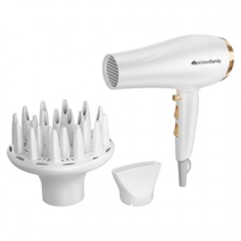 Asciugacapelli Gold Style - 2200 W - 21 x 9 x 26,4 cm - bianco/oro - Melchioni family Asciugacapelli Gold Style - 2200 W - 21 x 9 x 26,4 cm - bianco/oro - Melchioni family