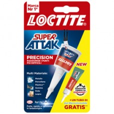 Colla Super Attak Precision - 5 gr + 2 gr - Gel Riposizionabile - Loctite