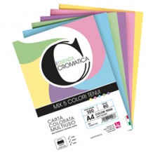 Risma carta Cromatica - A4 - 160 gr - colori assortiti tenui - 100 fogli - CWR Risma carta Cromatica - A4 - 160 gr - colori assortiti tenui - 100 fogli - CWR