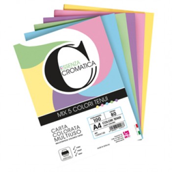 Risma carta Cromatica - A4 - 160 gr - colori assortiti tenui - 100 fogli - CWR Risma carta Cromatica - A4 - 160 gr - colori assortiti tenui - 100 fogli - CWR
