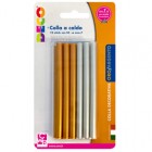 Colle stick per pistole -  oro e argento - ø 7mm - lunghezza 10 cm - Deco - conf. 12 pezzi