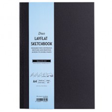 Sketchbook Duo Layflat - A4 - 105 gr - 60 pag - copertina nera - MUSA