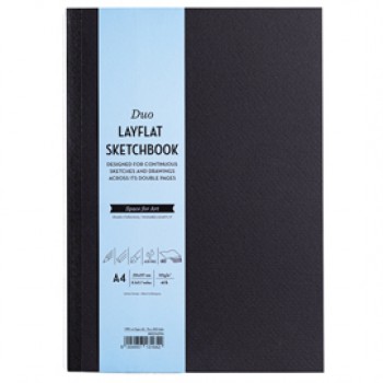 Sketchbook Duo Layflat - A4 - 105 gr - 60 pag - copertina nera - MUSA