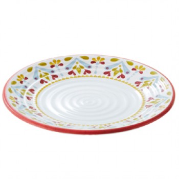 Piatto piano Linea Corfù - diametro 26,5 x 2 cm - melamina - Leone