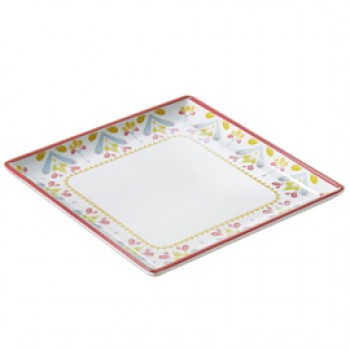 Piatto quadrato Linea Corfù - 17 x 17 x 2 cm - melamina - Leone