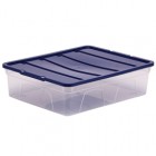 Contenitore multiuso Bankers Box - 32 x 40 x 11 cm - 12 L - PP - con coperchio blu - trasparente - Fellowes