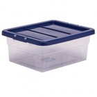Contenitore multiuso Bankers Box - 32 x 40 x 17 cm - 15 L - PP - con coperchio blu - trasparente - Fellowes