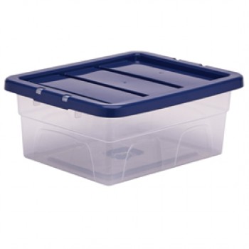 Contenitore multiuso Bankers Box - 32 x 40 x 17 cm - 15 L - PP - con coperchio blu - trasparente - Fellowes Contenitore multiuso Bankers Box - 32 x 40 x 17 cm - 15 L - PP - con coperchio blu - trasparente - Fellowes