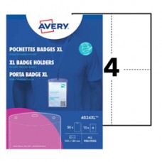Portabadge A6 - in plastica - laser/inkjet - 105 x 148 mm - Avery - Conf. 50 pezzi Portabadge A6 - in plastica - laser/inkjet - 105 x 148 mm - Avery - Conf. 50 pezzi