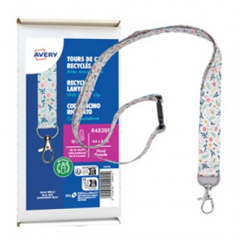 Cordoncino per portabadge - in Rpet - fantasia floreale - 440 x 20 mm - Avery - Conf. 10 pezzi Cordoncino per portabadge - in Rpet - fantasia floreale - 440 x 20 mm - Avery - Conf. 10 pezzi