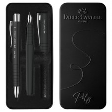Set stilo B Poly Pen + sfera Poly Ball - punta 0,7 mm - fusto nero - Faber-Castell Set stilo B Poly Pen + sfera Poly Ball - punta 0,7 mm - fusto nero - Faber-Castell