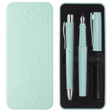 Set stilo B Poly Pen + sfera Poly Ball - punta 0,7 mm - fusto caribic blue - Faber-Castell Set stilo B Poly Pen + sfera Poly Ball - punta 0,7 mm - fusto caribic blue - Faber-Castell