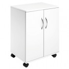 Mobiletto Multifunzione 74/53 - con ante alte e ruote - 4 ripiani - 52,8 x 40 x 73,7 cm - bianco - Durable