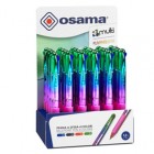 Penna a sfera scatto 4 Color - colori Rainbow assortiti - Osama - expo 24 pezzi Penna a sfera scatto 4 Color - colori Rainbow assortiti - Osama - expo 24 pezzi