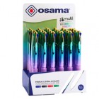 Penna a sfera scatto 4 Color - colori Rainbow pastel assortiti - Osama - expo 24 pezzi