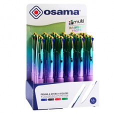 Penna a sfera scatto 4 Color - colori Rainbow pastel assortiti - Osama - expo 24 pezzi