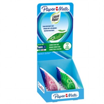 Correttore a nastro Dryline Grip - 5mm x 8,5mt - colori assortiti - Papermate - expo 24 pezzi Correttore a nastro Dryline Grip - 5mm x 8,5mt - colori assortiti - Papermate - expo 24 pezzi
