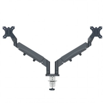 Braccio salvaspazio - per 2 monitor - grigio scuro - Leitz