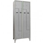 Armadio spogliatoio in metallo salvaspazio - a 4 ante a L - 80 x 50 x 195 cm - grigio - Fasma