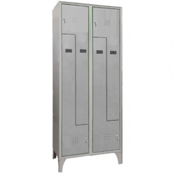 Armadio spogliatoio in metallo salvaspazio - a 4 ante a L - 80 x 50 x 195 cm - grigio - Fasma Armadio spogliatoio in metallo salvaspazio - a 4 ante a L - 80 x 50 x 195 cm - grigio - Fasma