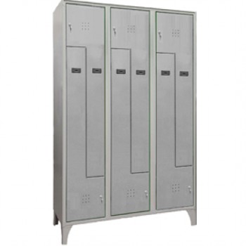 Armadio spogliatoio in metallo salvaspazio - a 6 ante a L - 120 x 50 x 195 cm - grigio - Fasma Armadio spogliatoio in metallo salvaspazio - a 6 ante a L - 120 x 50 x 195 cm - grigio - Fasma