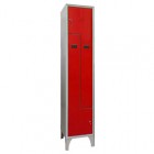 Armadio spogliatoio in metallo salvaspazio - a 2 ante a L - 40 x 50 x 195 cm - grigio/rosso - Fasma