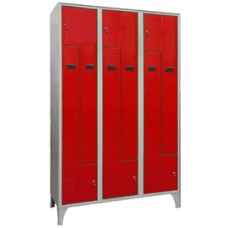 Armadio spogliatoio in metallo salvaspazio - a 6 ante a L - 120 x 50 x 195 cm - grigio/rosso - Fasma Armadio spogliatoio in metallo salvaspazio - a 6 ante a L - 120 x 50 x 195 cm - grigio/rosso - Fasma