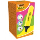 Evidenziatore Flat  - punta a scalpello - tratto da 1,2mm-4,6mm - giallo - Bic - conf. 12 pezzi