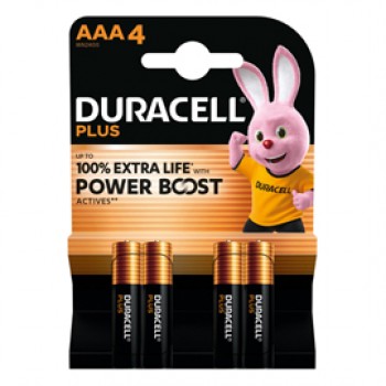 Pila ministilo AAA - 1,5V - Plus Powerboost - MN2400 - Duracell - blister 4 pezzi
