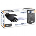 Guanti in nitrile R78 - senza polvere - taglia M - nero - Reflexx - conf. 100 pezzi