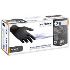 Guanti in nitrile R78 - senza polvere - taglia XL - nero - Reflexx - conf. 100 pezzi