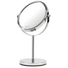 Specchio per trucco - con ingrandimento x3 - diametro specchio 15,5 cm - altezza 32 cm - grigio - Girmi