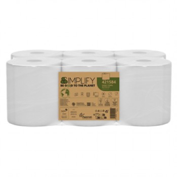 Asciugamani in rotolo Autocut Simplify - 19,6 cm x 130 m - diametro 18,5 cm - 19,5 gr - 2 veli - bianco - Papernet Asciugamani in rotolo Autocut Simplify - 19,6 cm x 130 m - diametro 18,5 cm - 19,5 gr - 2 veli - bianco - Papernet
