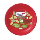 Piatto frutta - compostabile - diametro 17 cm - rosso - Dopla - conf. 20 pezzi