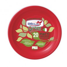 Piatto frutta - compostabile - diametro 17 cm - rosso - Dopla - conf. 20 pezzi Piatto frutta - compostabile - diametro 17 cm - rosso - Dopla - conf. 20 pezzi