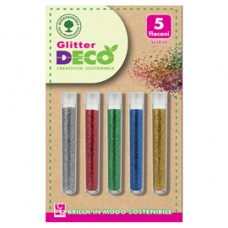Glitter Bio grana fine - 10ml - colori assortiti - Deco - blister 5 flaconi Glitter Bio grana fine - 10ml - colori assortiti - Deco - blister 5 flaconi
