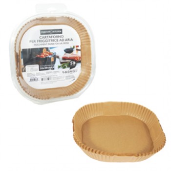 Vaschette cartaforno per friggitrice ad aria - in astuccio - 20 x 20 x 4,5 cm - avana - Perfetto Kitchen - conf. 50 pezzi Vaschette cartaforno per friggitrice ad aria - in astuccio - 20 x 20 x 4,5 cm - avana - Perfetto Kitchen - conf. 50 pezzi