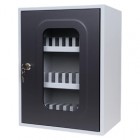 Cassetta portacellulare con anta trasparente - 30 posti - 30 x 23 x 40 cm - grigio - Metalplus