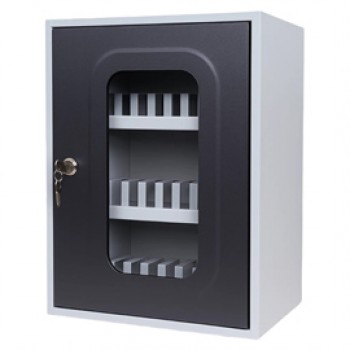 Cassetta portacellulare con anta trasparente - 30 posti - 30 x 23 x 40 cm - grigio - Metalplus