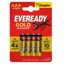 Pila ministilo AAA - 1,5V - Eveready Gold - alcalina - Energizer - blister 4 pezzi Pila ministilo AAA - 1,5V - Eveready Gold - alcalina - Energizer - blister 4 pezzi