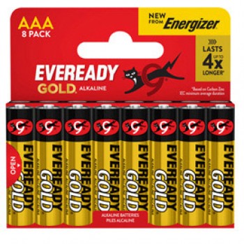 Pila ministilo AAA - 1,5V - Eveready Gold - alcalina - Energizer - blister 8 pezzi Pila ministilo AAA - 1,5V - Eveready Gold - alcalina - Energizer - blister 8 pezzi