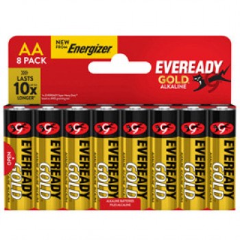 Pila stilo AA - 1,5V - Eveready Gold- alcalina - Energizer - blister 8 pezzi Pila stilo AA - 1,5V - Eveready Gold- alcalina - Energizer - blister 8 pezzi
