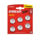 Micropila Eveready Lithium CR2032 - 3V - a pastiglia - litio - Energizer  - blister 6 pezzi