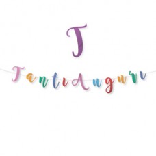 Festone Tanti Auguri - in cartoncino - 6 mt - Big Party Festone Tanti Auguri - in cartoncino - 6 mt - Big Party