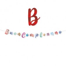 Festone Buon compleanno - in cartoncino - Big Party Festone Buon compleanno - in cartoncino - Big Party