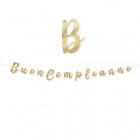 Festone Buon compleanno - in cartoncino - oro - Big Party