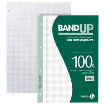 Ricambi BandUP forati rinforzati - A4 - 4mm c/margine - 100gr - BM - conf. 40 pezzi